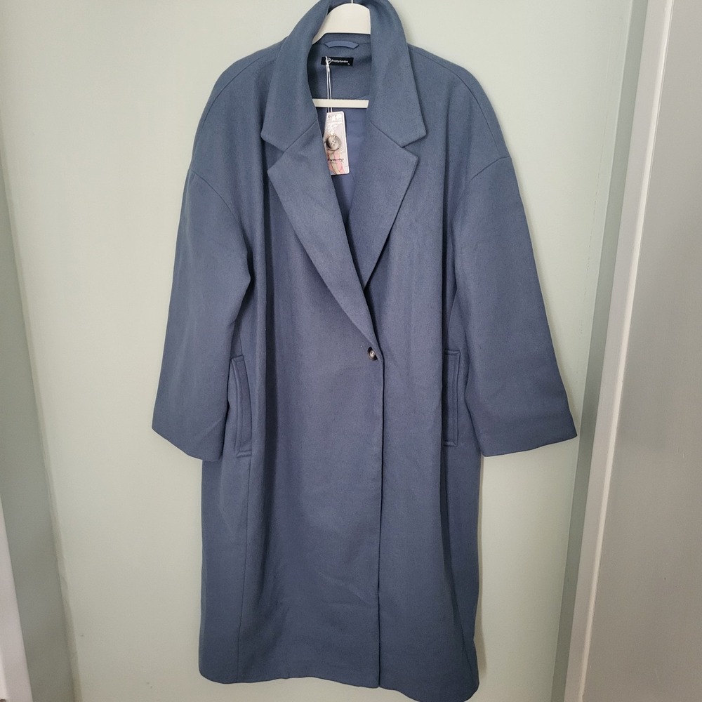 PRETTYGARDEN XL Womens Winter Coats Trendy Long Notch Lapel Button Oversized